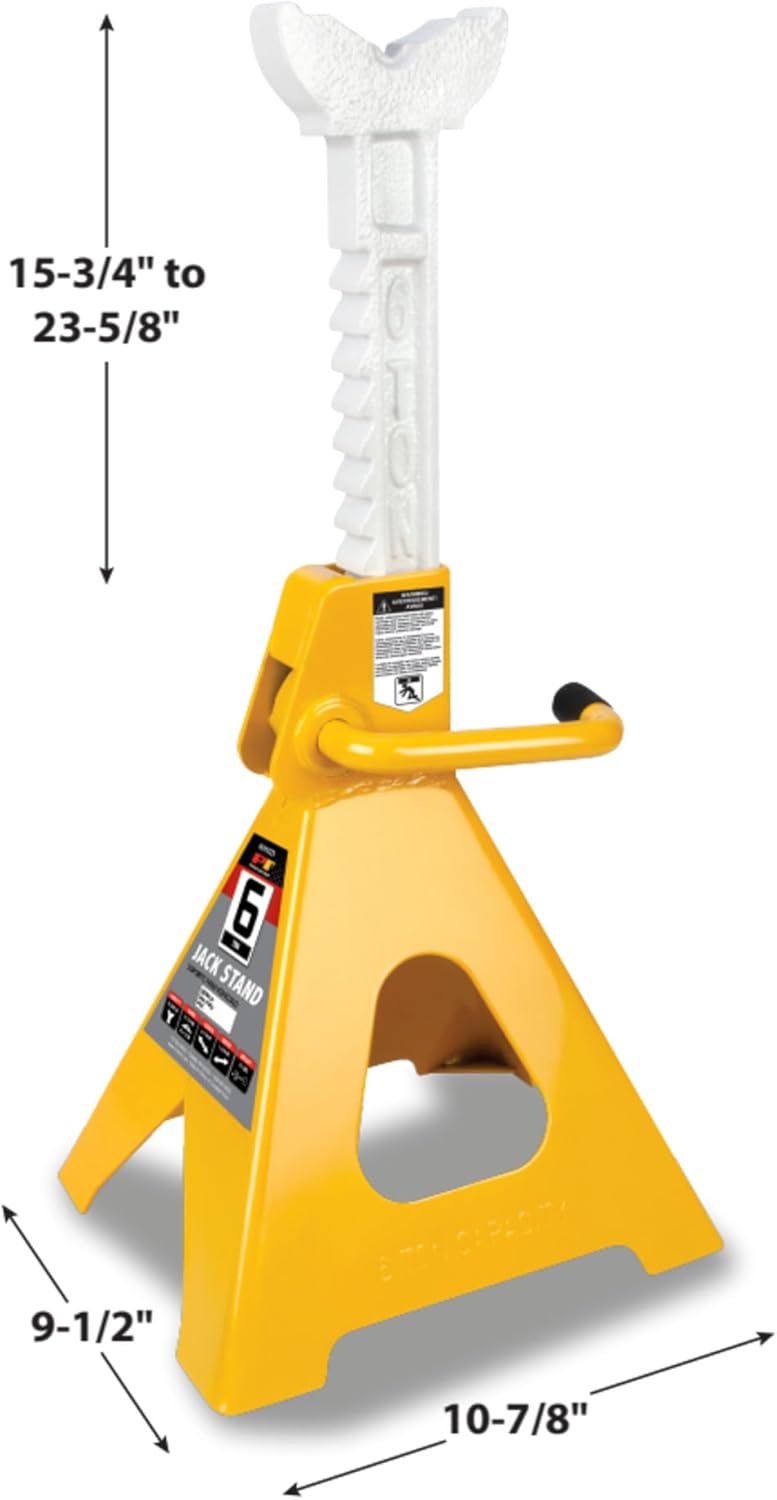 Performance Tool W41023 6 Ton (12,000 lbs.) Capacity Heavy Duty Jack Stand Set