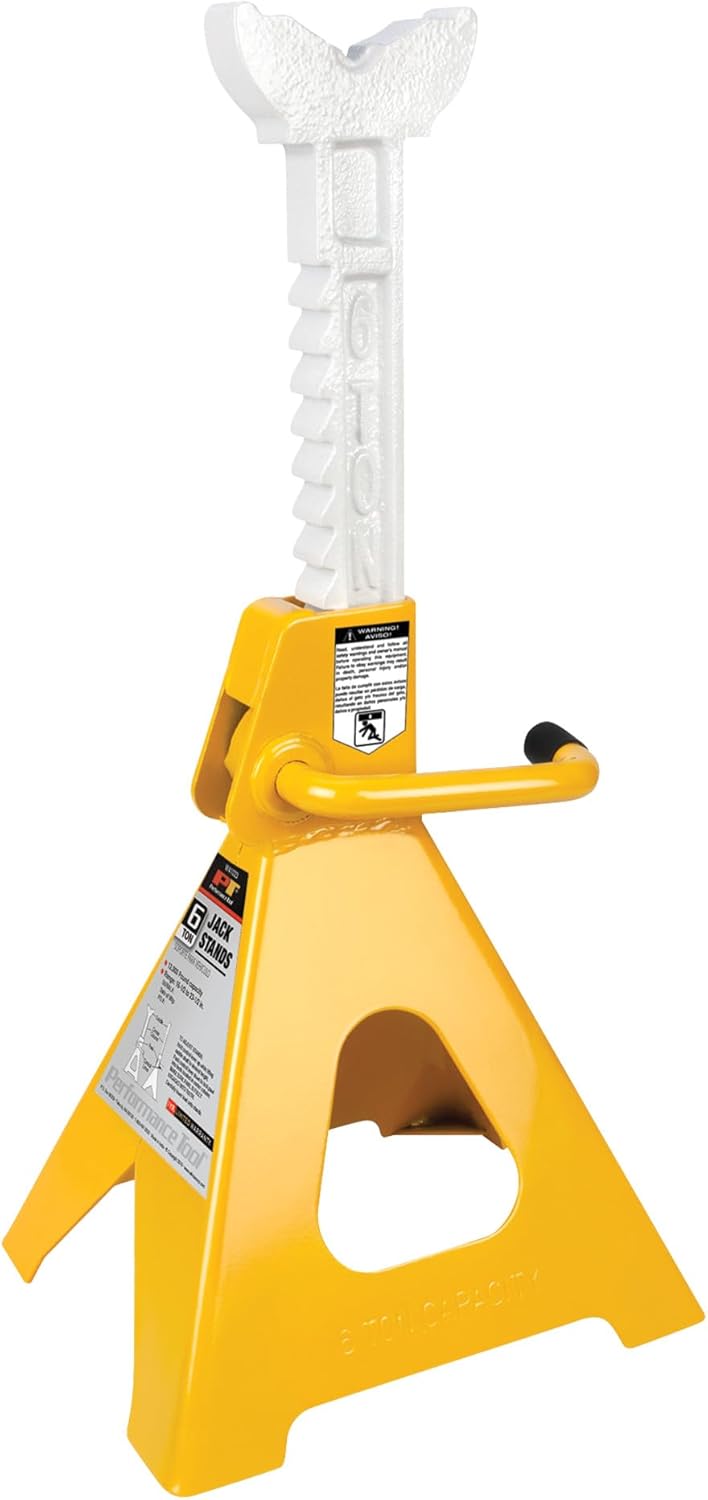 Performance Tool W41023 6 Ton (12,000 lbs.) Capacity Heavy Duty Jack Stand Set