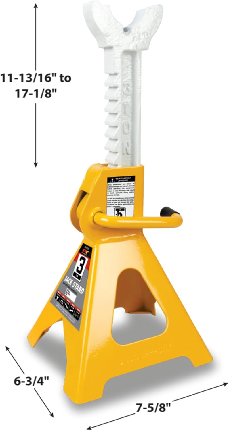 Performance Tool W41022 3 Ton (6,000 lbs.) Capacity Heavy Duty Jack Stand Set