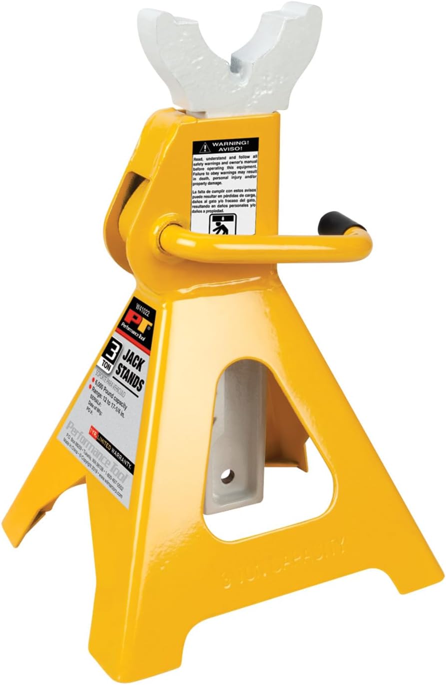 Performance Tool W41022 3 Ton (6,000 lbs.) Capacity Heavy Duty Jack Stand Set
