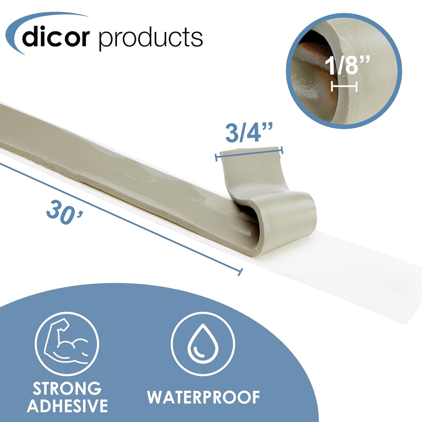 Dicor (BT-1834-1) 1/8" x 3/4" x 30' Butyl Seal Tape