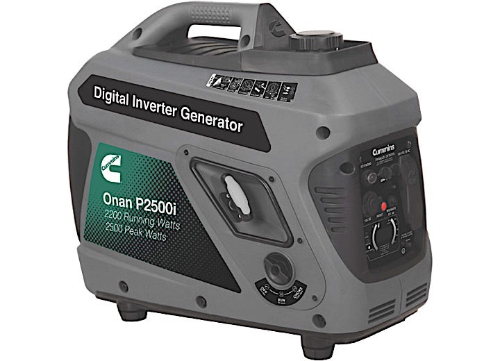 The Cummins Onan P2500i inverter gasoline generator offers 2500 peak watts of power in a lightweight, easy-to-carry package. The 1-gallon fuel tank provides 10 ...