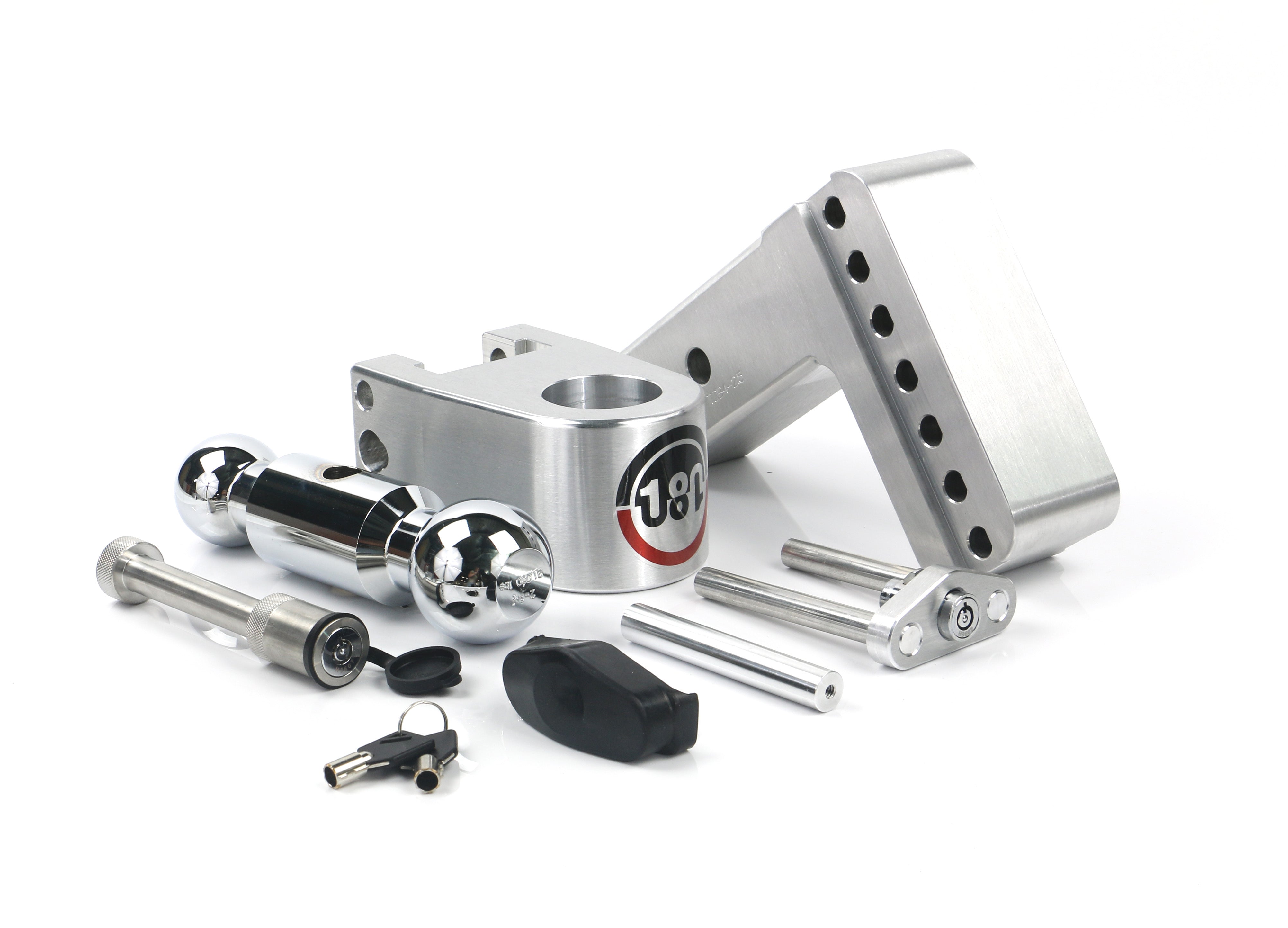 Weigh Safe 180 Hitch Chrome Ball 4-inch Drop Hitch with 2.5-inch Shank and Keyed Alike WS05 Included