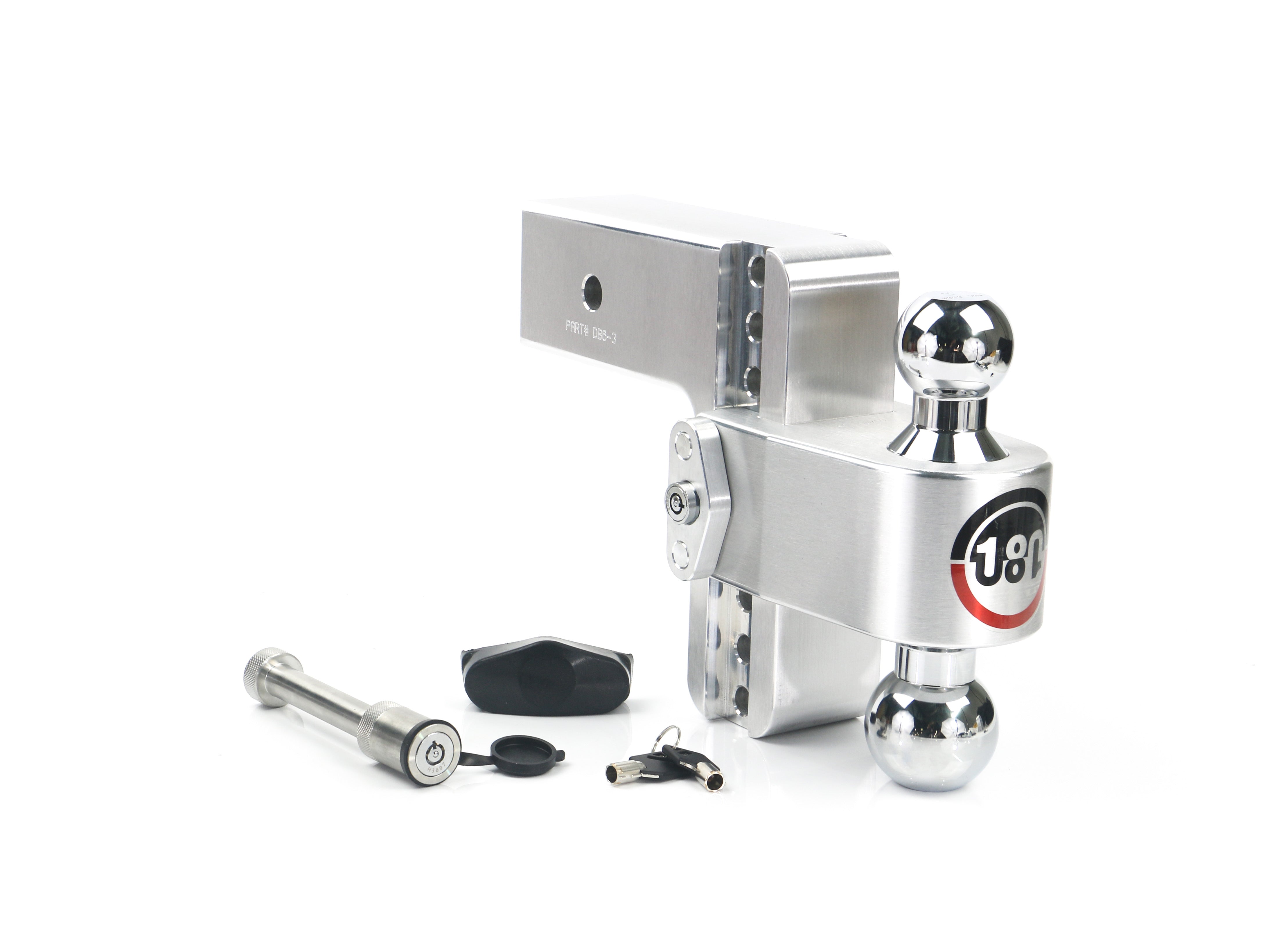 Weigh Safe 180 Hitch Chrome Ball with 6-Inch Drop and 3-Inch Shank for Receiver Mounts