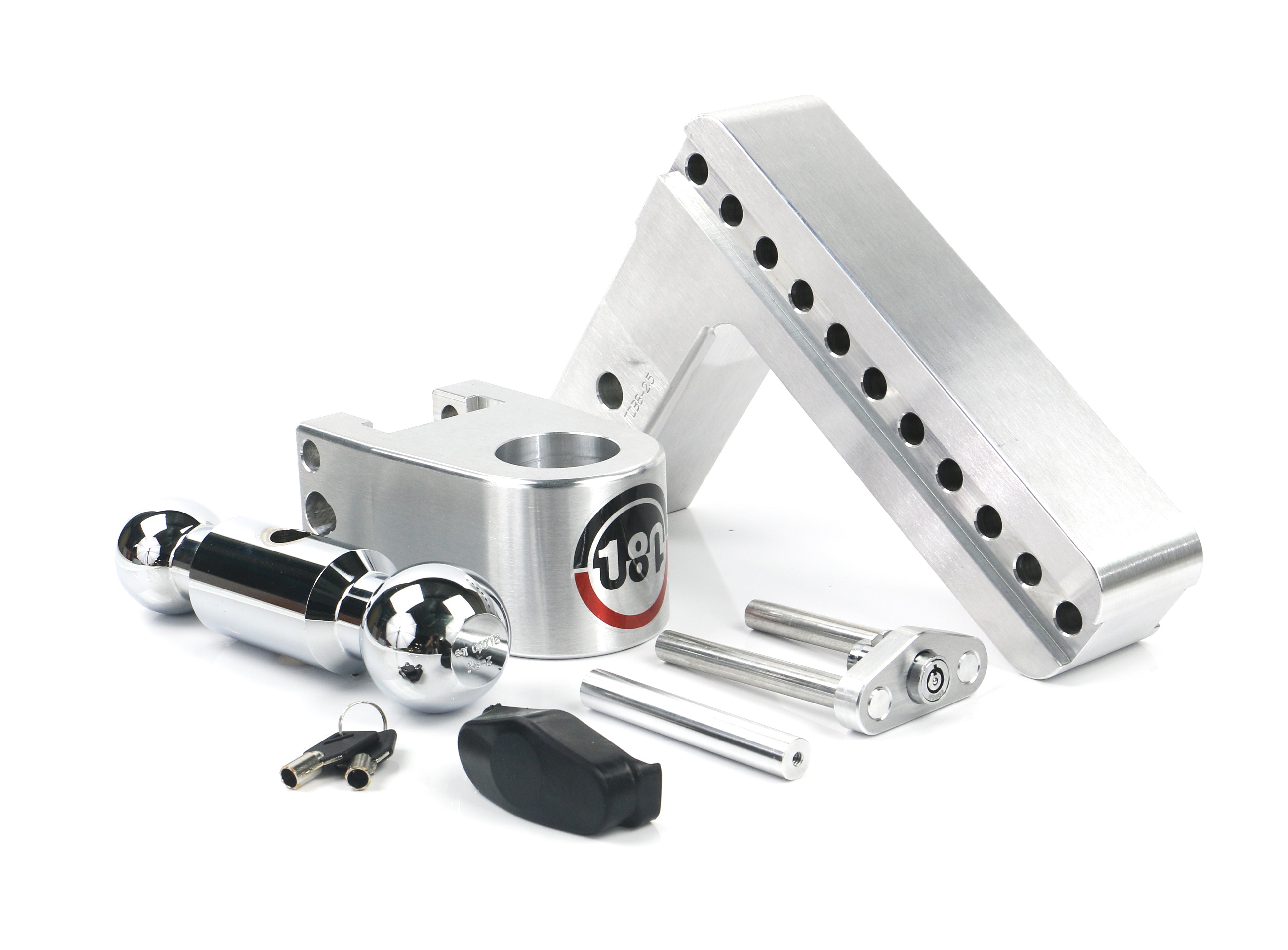 Weigh Safe 180 Hitch Chrome Ball 8-Inch Drop Hitch with 2.5-Inch Shank