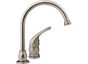 Dura Faucet DFTDF-NMK301-SN Designer Pedestal Goose Neck RV Kitchen Faucet in Brushed Satin Nickel