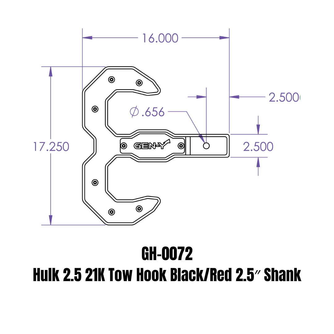 GEN-Y Hitch The Hulk Tow Hook - Heavy-Duty Steel Towing Accessory