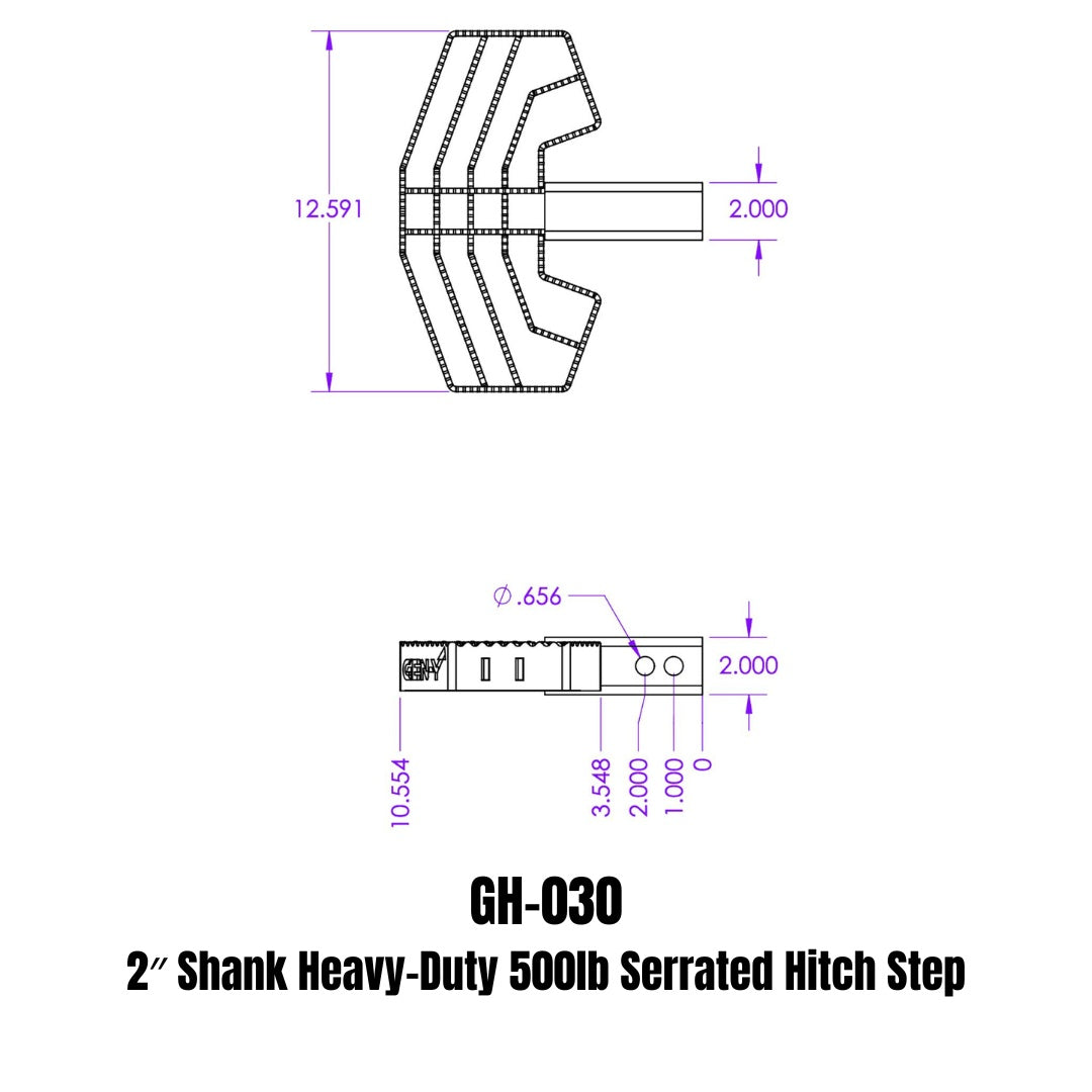 GEN-Y Hitch GH-030 Serrated Hitch Step - Black Steel Towing Accessory