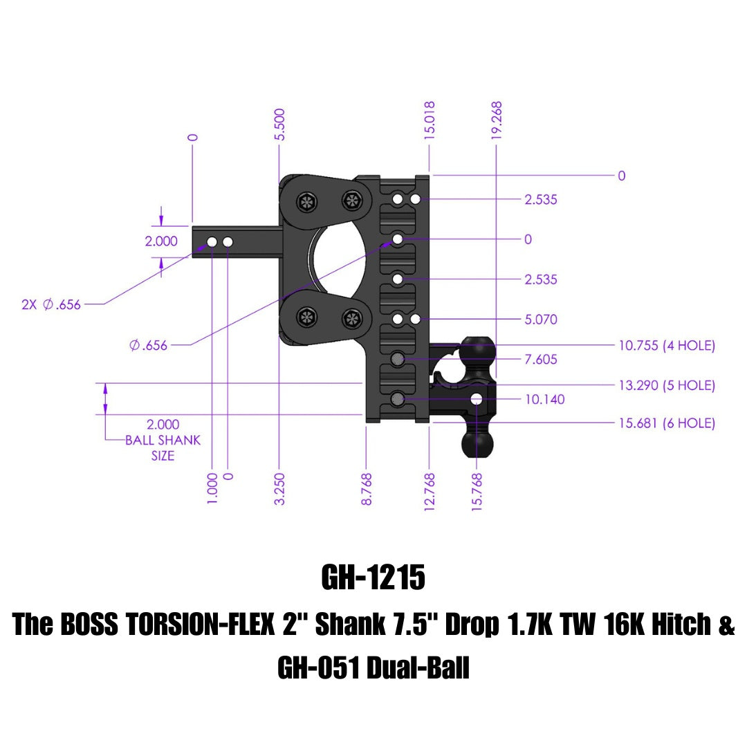 GEN-Y Hitch GH-1215 Drop Hitch with Torsion-Flex Technology for Heavy-Duty Towing