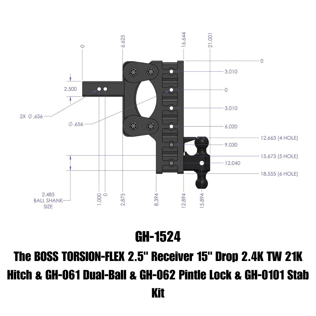 GEN-Y Hitch GH-1524 Torsion-Flex Drop Hitch for Heavy-Duty Towing