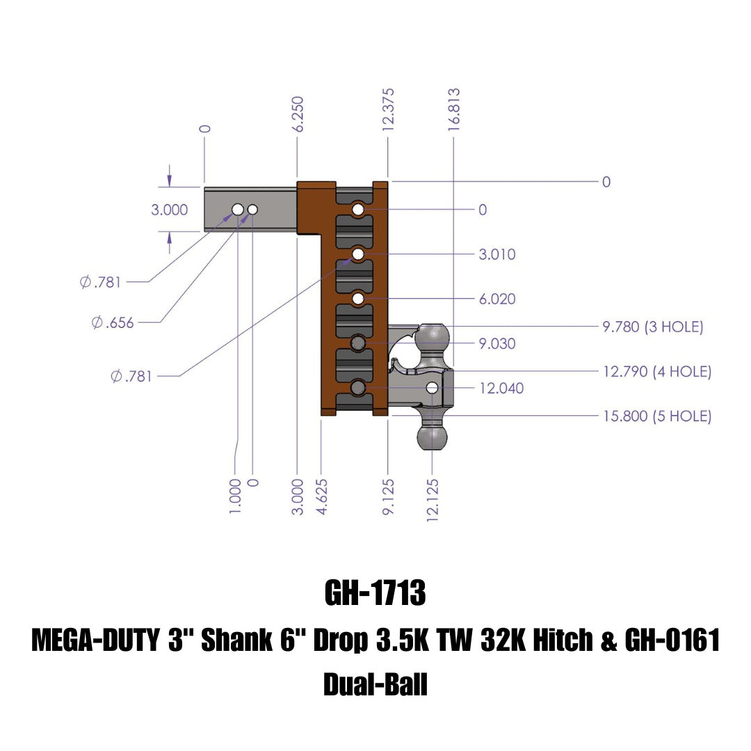GEN-Y Hitch Mega-Duty Adjustable Drop Hitch GH-1713 – Heavy-Duty Towing with Up to 32,000 lbs Capacity