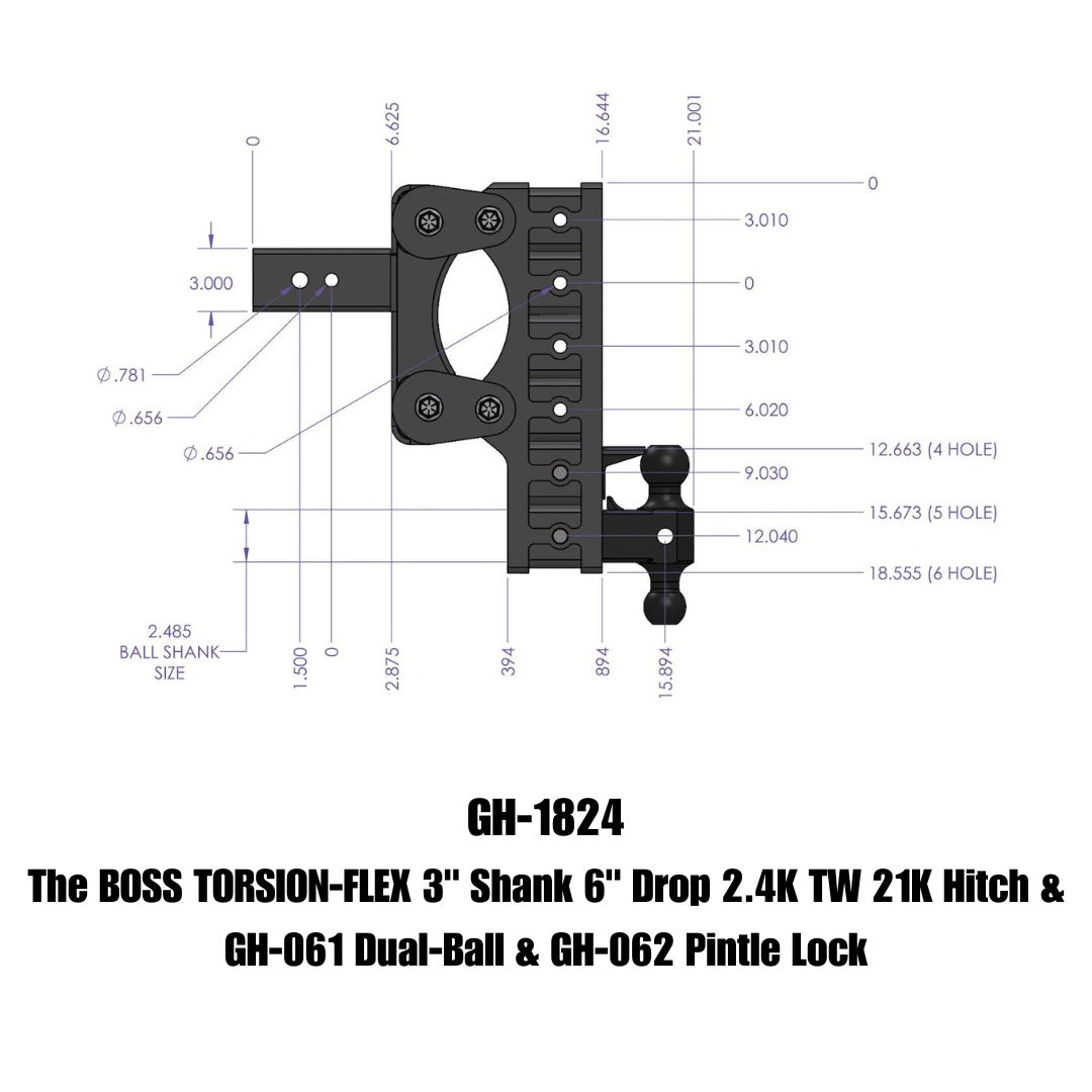 GEN-Y Hitch GH-1824 Drop Hitch with Adjustable Drop for Heavy-Duty Towing