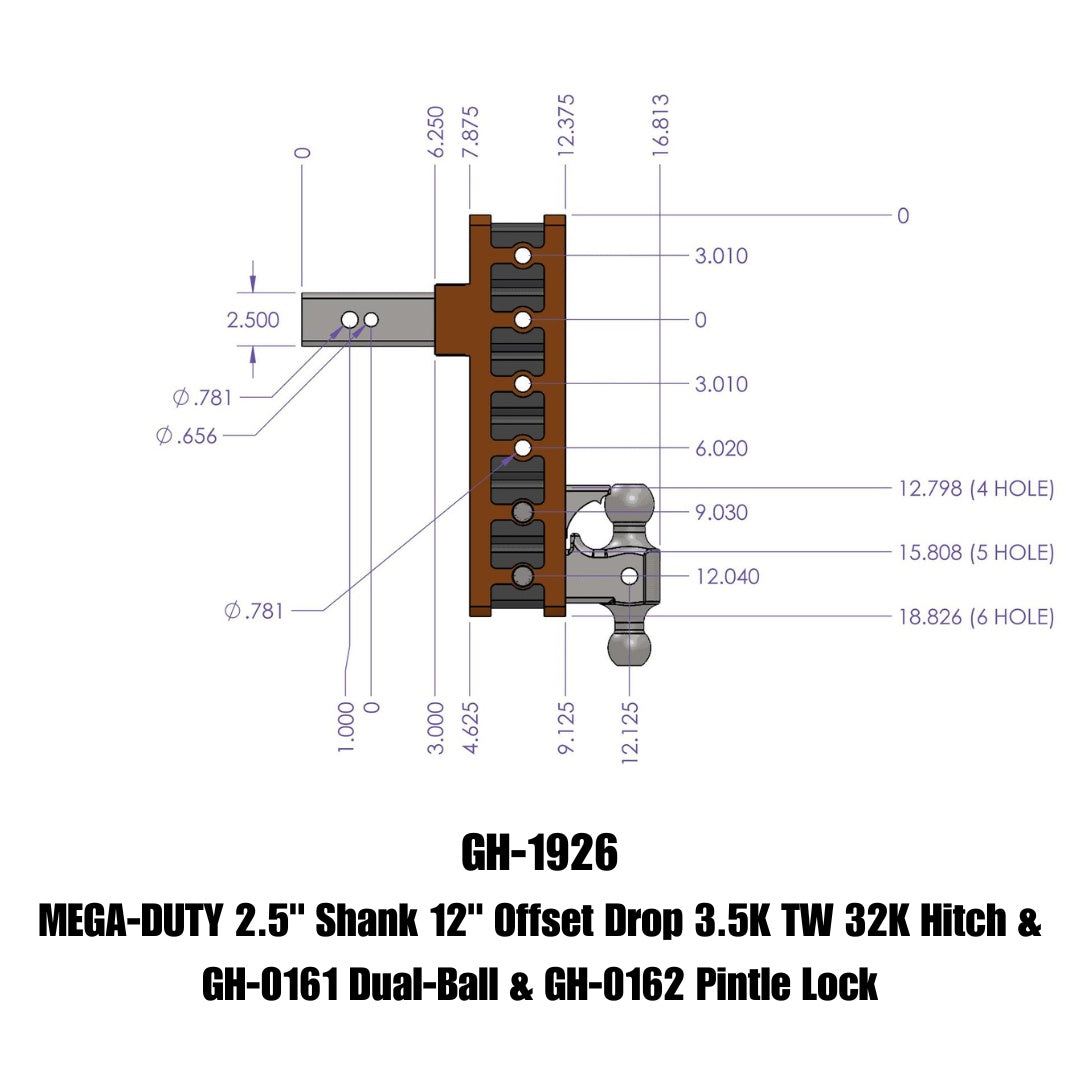 GEN-Y Hitch GH-1926 Mega-Duty Adjustable Drop Hitch for Heavy-Duty Towing