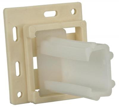 Drawer Slide Socket; Fits 2.125 Inch Deep; 0.375 x 0.850 Inch Track Opening; C Shape; Adjustable; Plastic