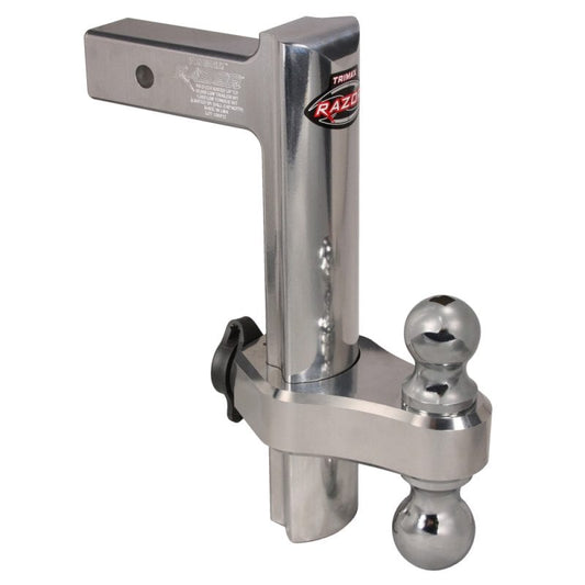 Trailer Hitch Ball Mount; 10000 Pounds Gross Trailer Weight/ 1500 Pounds Tongue Weight; 12 Inch Drop Or Rise Adjustments In 1 Inch Increments; Dual Ball - 2 Inch And 2-5/16 Inch; Aluminum; Contains Free Keyed 5/8 Receiver Lock