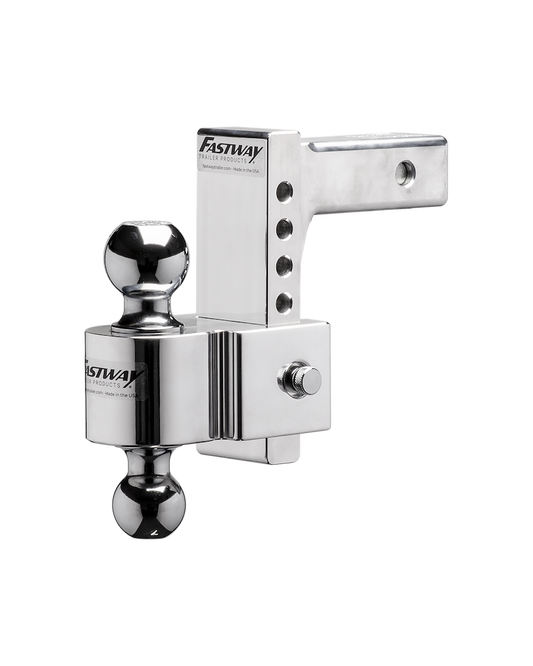 Trailer Hitch Ball Mount; Flash E Series; Class III; Fits 2 Inch Receiver; 10000 Pound Gross Trailer Weight/ 1000 Pound Tongue Weight; Adjustable; 6 Inch Drop/ 7 Inch Rise; Non-Swivel; Non Extendable; Aluminum; With 2 Inch and 2-5/16 Inch Chrome Balls