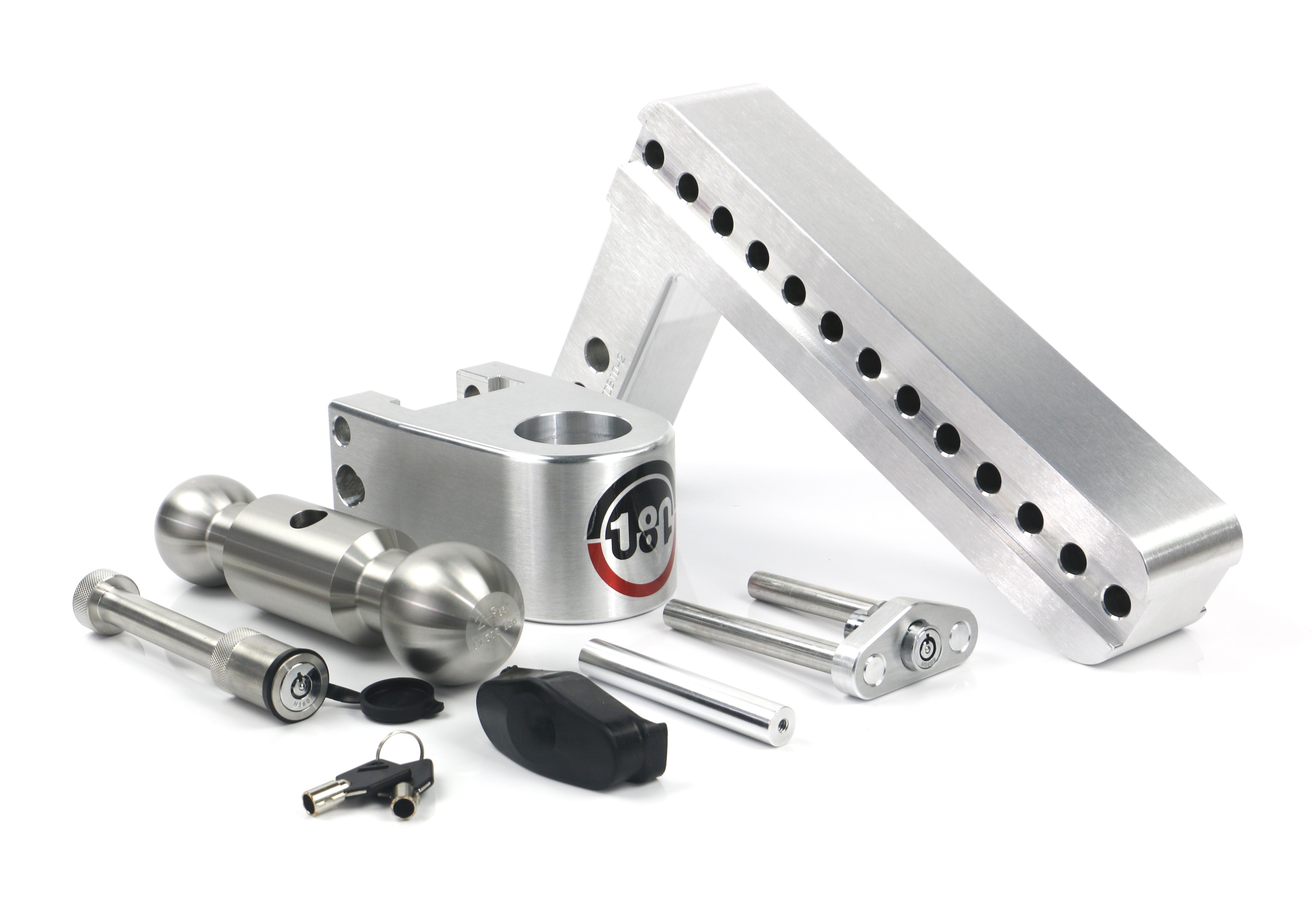 Weigh Safe 180 Hitch Stainless Steel Drop Hitch with 2-inch Shank – 10-inch Drop, Adjustable 12500 lbs Towing Capacity