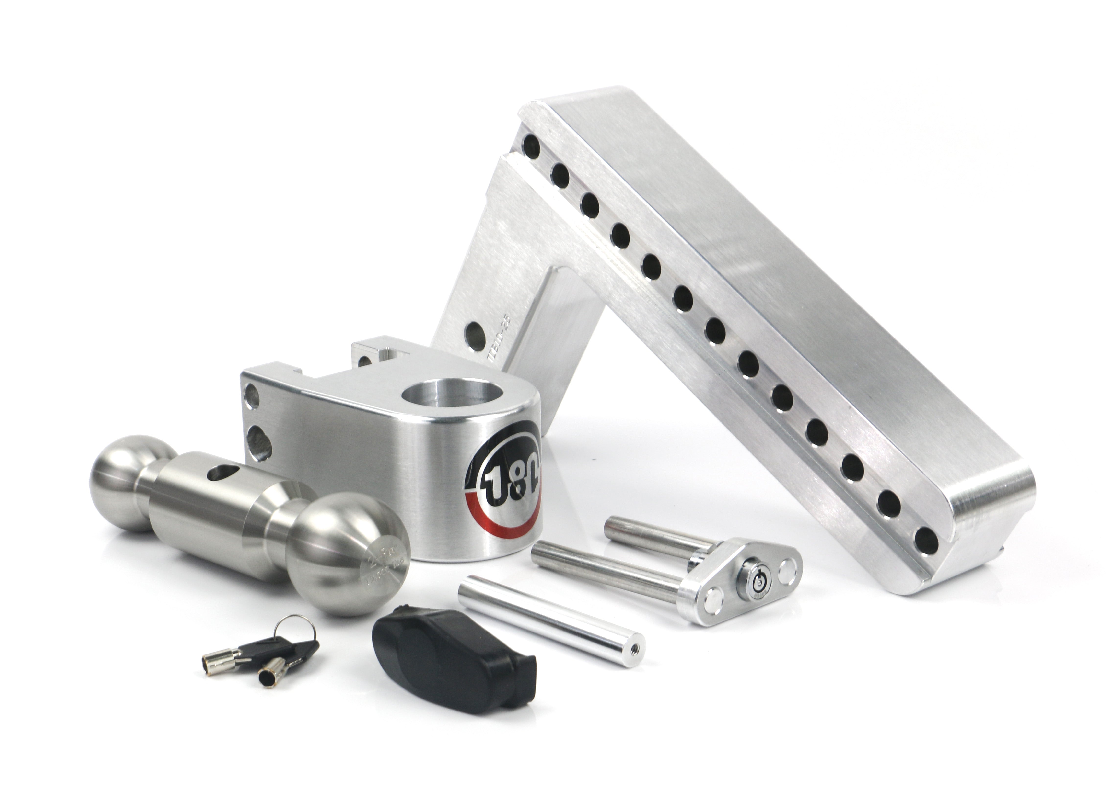 Weigh Safe 180 Hitch Stainless Steel Drop Hitch with 2.5-Inch Shank and Combo Ball - 10-Inch Drop