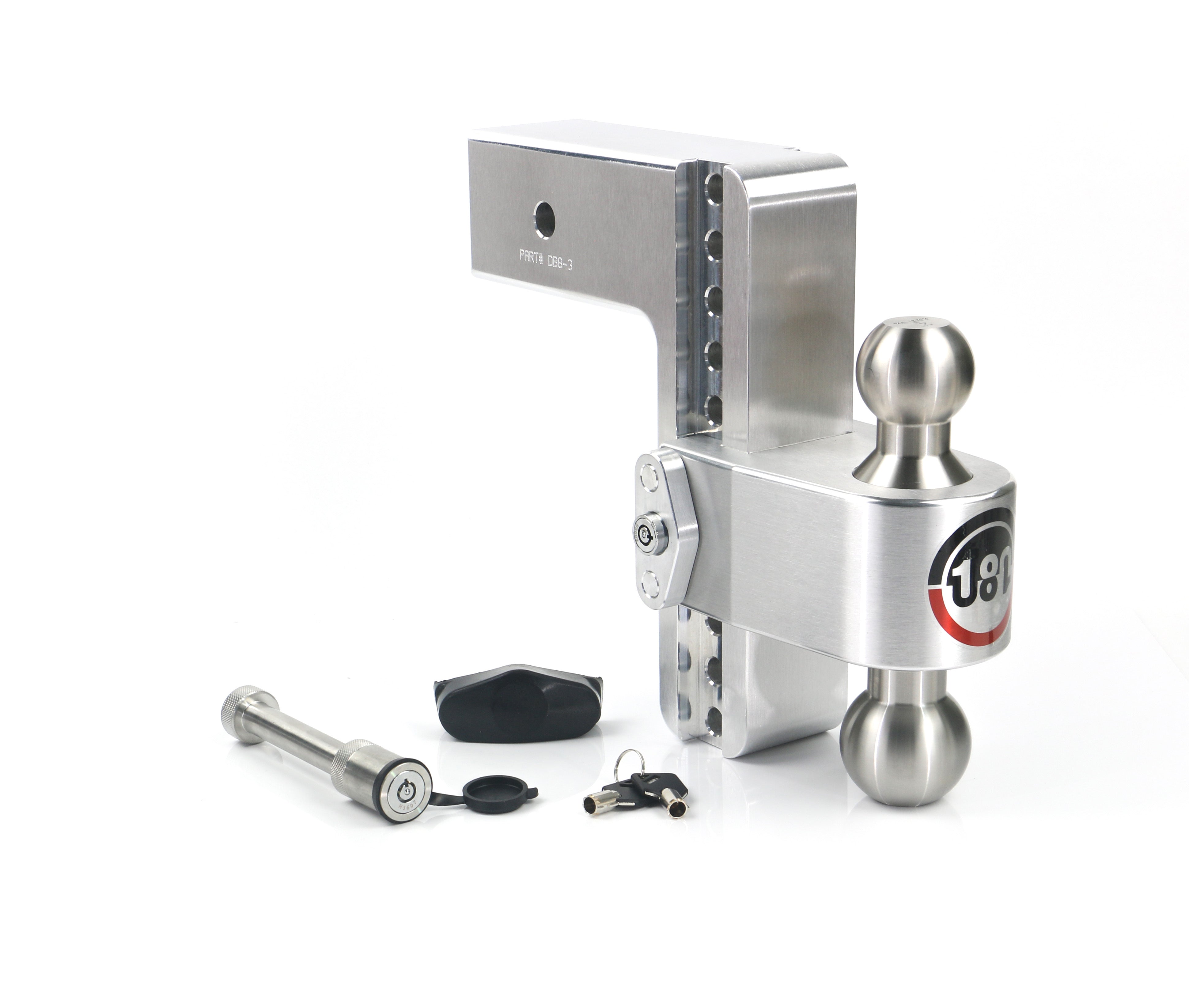 Weigh Safe 180 Hitch Stainless Steel Drop Hitch with 8-Inch Drop and 3-Inch Shank
