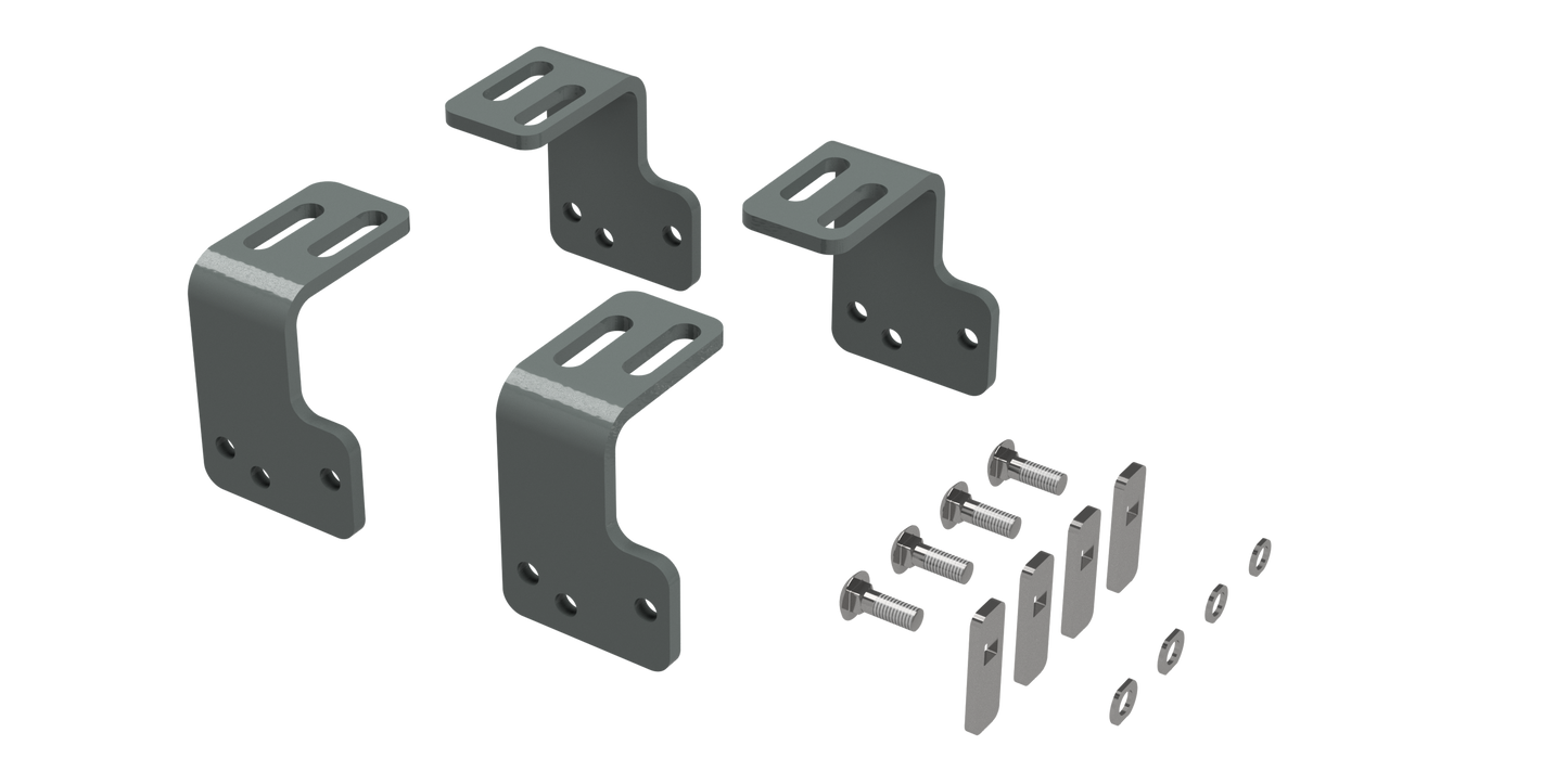 RVR3201 CUSTOM INSTALLATION KIT FOR UNIVERSAL MOUNTING RAILS FOR SOME FORD F150 TRUCKS