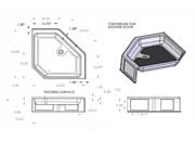 Specialty Rec Neo Shower Base 34 x 34 inches with FC Drain in White (Part No. NSB3434WC)