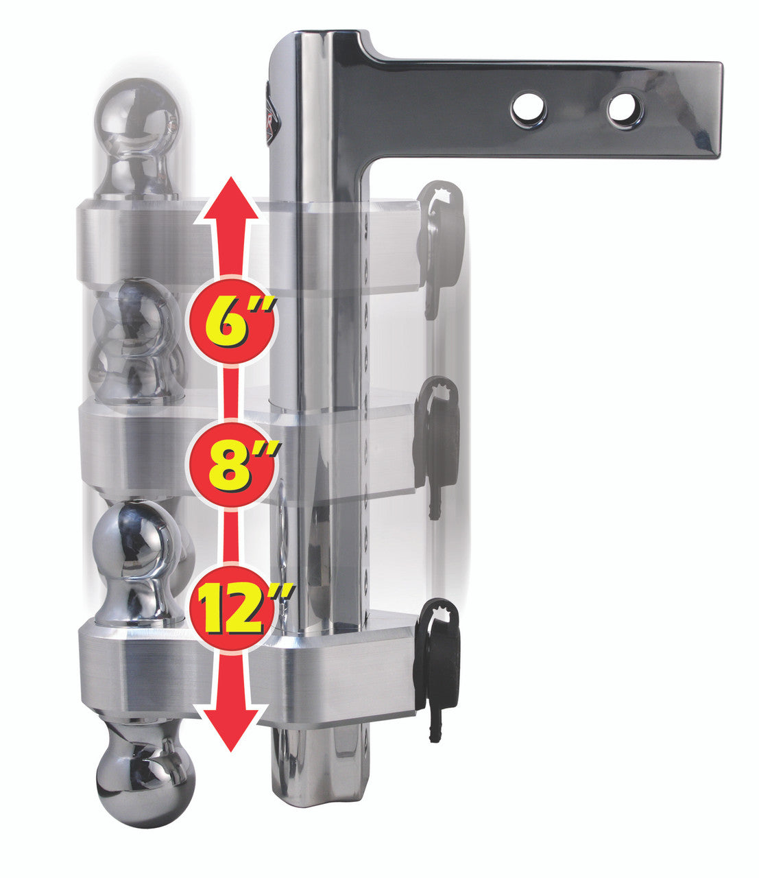 Trimax TRZ12AL 12" Aluminum Drop Hitch - Dual Hitch Ball Included