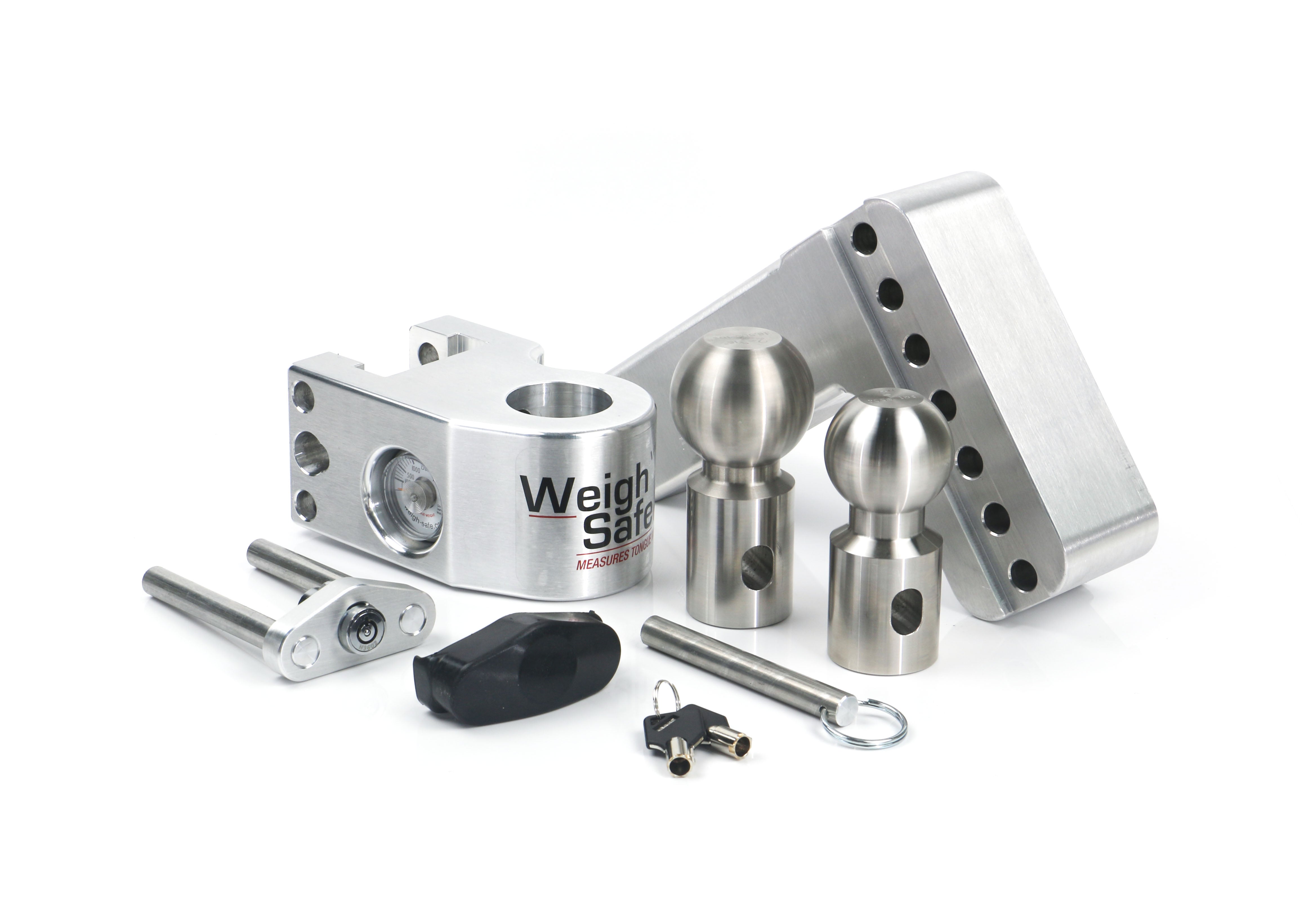 Weigh Safe 4-Inch Drop Hitch with 2.5-Inch Shank – Adjustable Aluminum Ball Mount for Safe Towing