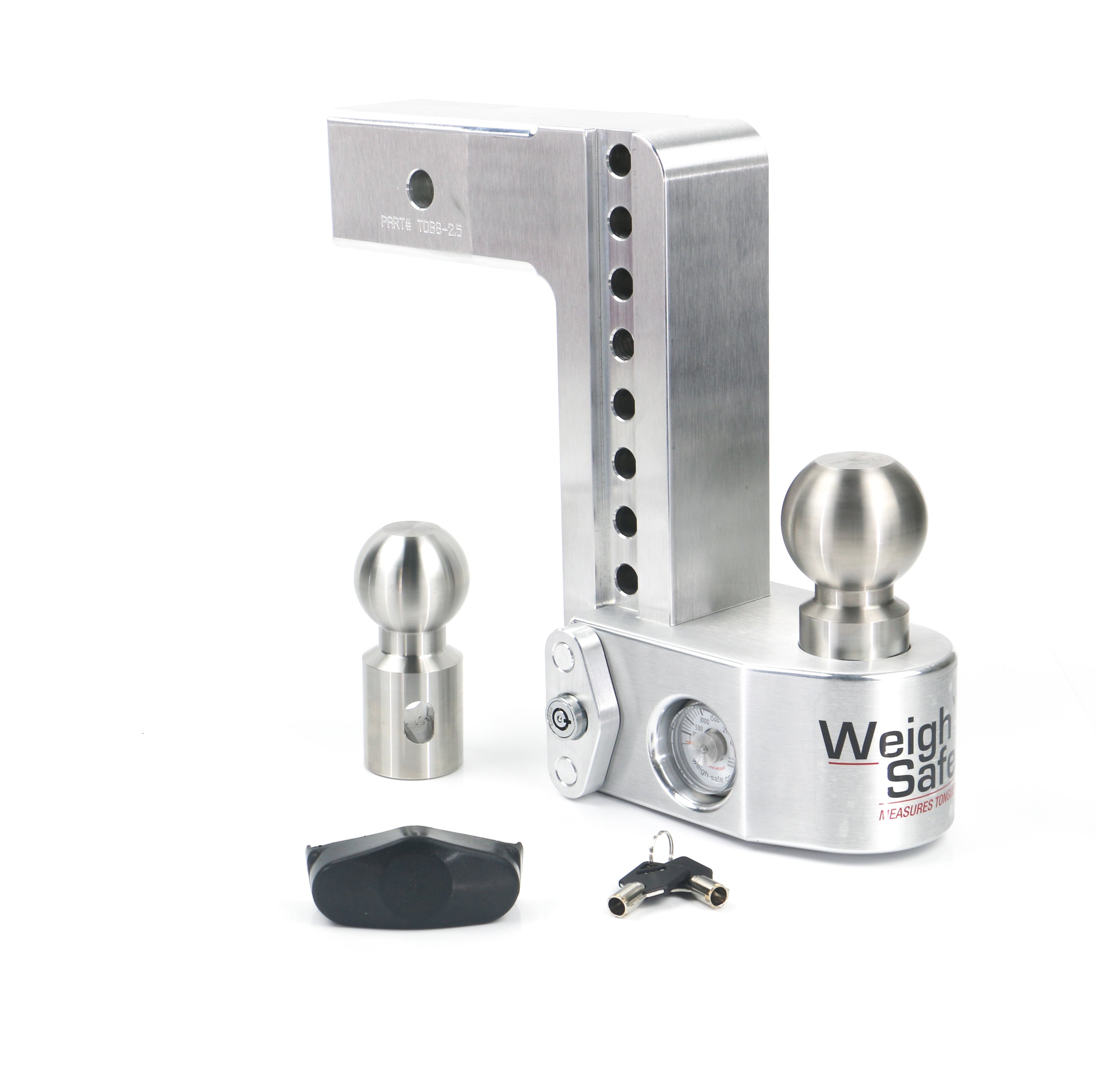 Weigh Safe 8-Inch Drop Hitch with 2.5-Inch Shank for Safe Towing and Precise Tongue Weight Measurement