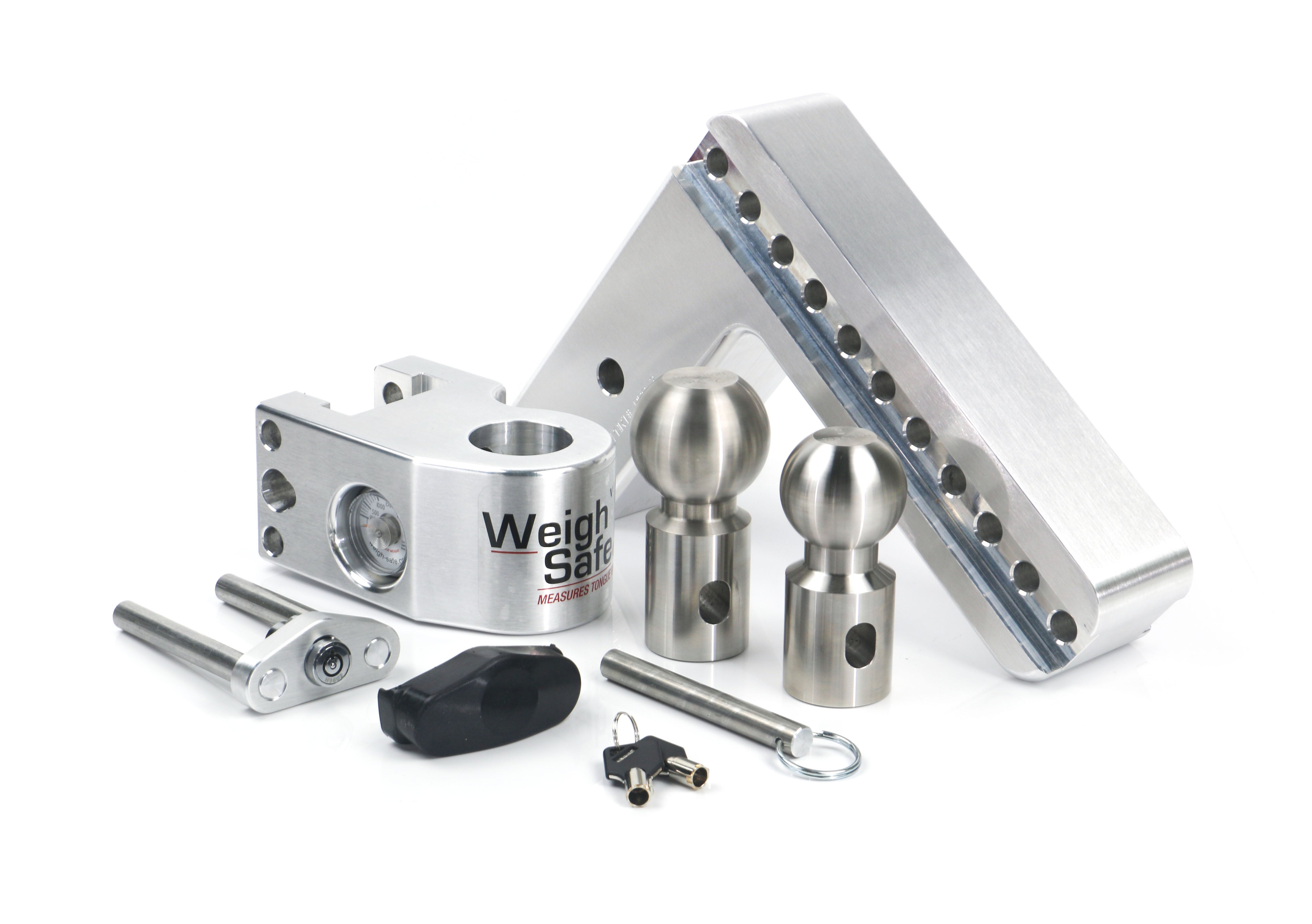 Weigh Safe 8-Inch Drop Hitch with 3-Inch Shank – Aluminum Adjustable Ball Mount for Safe Towing