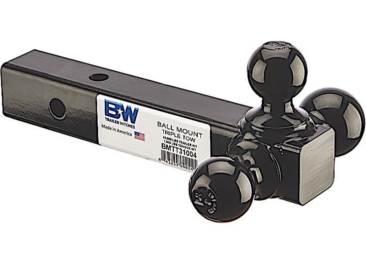 B & W Trailer Hitches Black Heavy Duty Triple Tow Triball Ball Mount BMTT31004 - Imex RV And Auto Parts