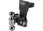 B & W Trailer Hitches Black Tow & Stow 2-In Shank with 5-In Drop and 6-In Rise, 2-In & 2-5/16-In Dual Ball Adjustable Mount - Imex RV And Auto Parts