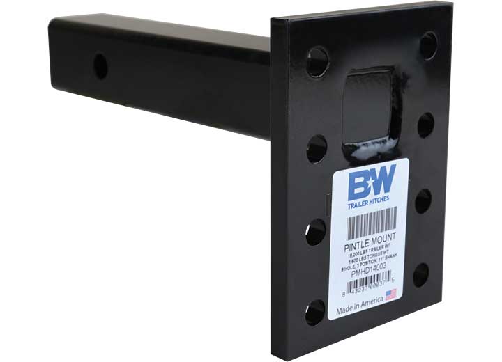 B & W Trailer Hitches PMHD14003 16K Pintle Mount with 8 Hole 3 - Piece Position and 11 - Inch Shank - Imex RV And Auto Parts