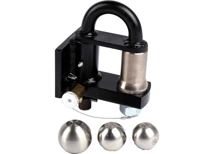 Convert-A-Ball Bolt-on Pintle Hitch with 3 Stainless Steel Balls - Part Number PH-1