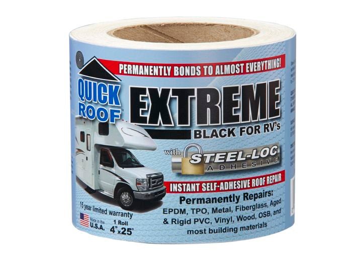 Cofair Products Inc B - UBE425 Quick Roof E X Treme Black for RVs, 4 in x 25 ft - Imex RV And Auto Parts