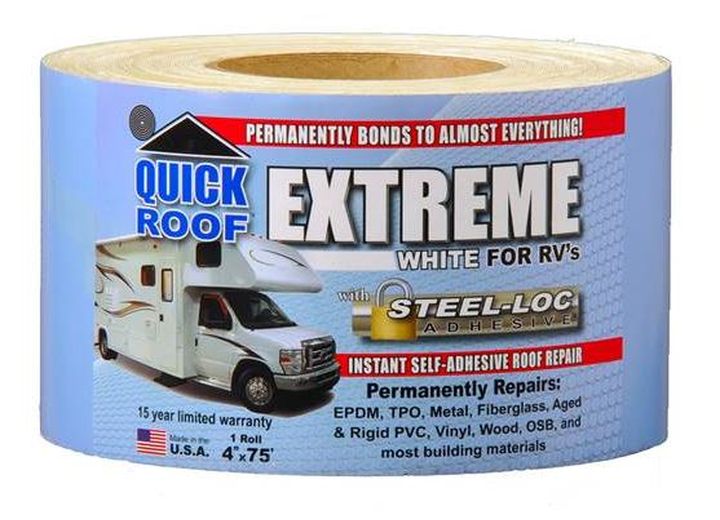 Cofair Products Inc UBE475 Quick Roof E X Treme for RVs – 4 in x 75 ft White - Imex RV And Auto Parts