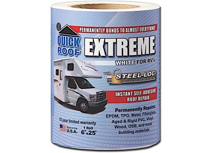 Cofair Products Inc UBE625 Quick Roof E X Treme with SteelLoc Adhesive for Permanent Building Material Repairs - Imex RV And Auto Parts
