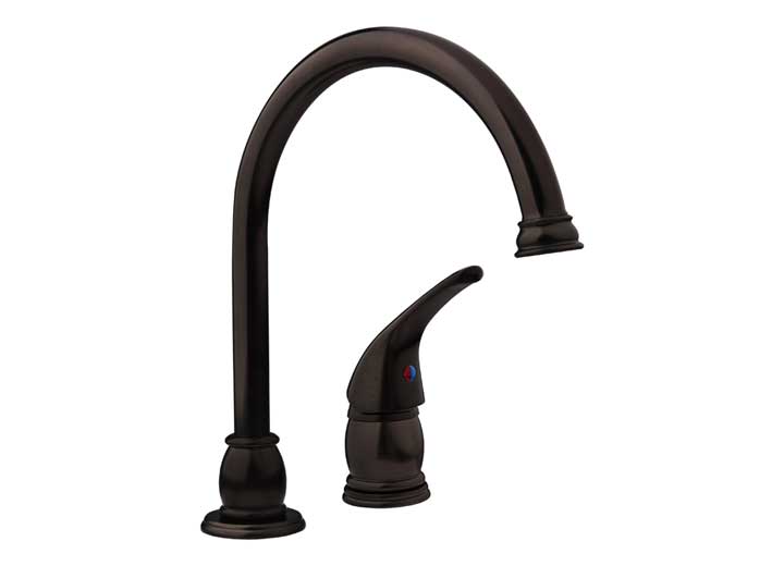 Dura Faucet DFTDF-NMK301-VB Designer Pedestal Goose Neck RV Kitchen Faucet in Venetian Bronze
