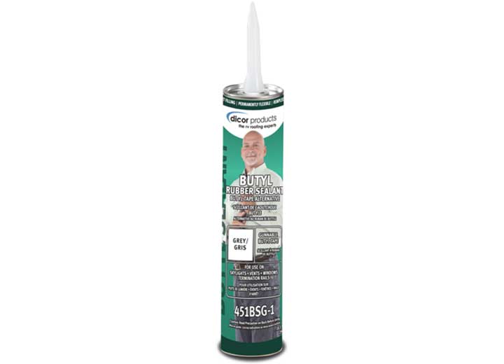 Dicor 451BSG - 1 Butyl Rubber Sealant in a Tube, 10.1 Oz. Gunnable Grey - Imex RV And Auto Parts