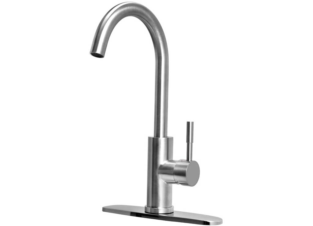 Dura Faucet DFTDF - MK531LK - SN Streamline Gooseneck RV Kitchen Faucet in Brushed Satin Nickel - Imex RV And Auto Parts