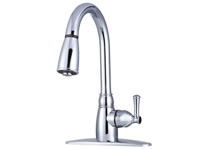 Dura Faucet DFTDF - PK160 - CP Nonmetallic Pulldown RV Kitchen Faucet in Chrome Finish - Imex RV And Auto Parts