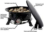 Flame King Outdoor Portable Propane Gas 24" Fire Pit Bowl with Self Igniter Cover Carry Straps - Imex RV And Auto Parts