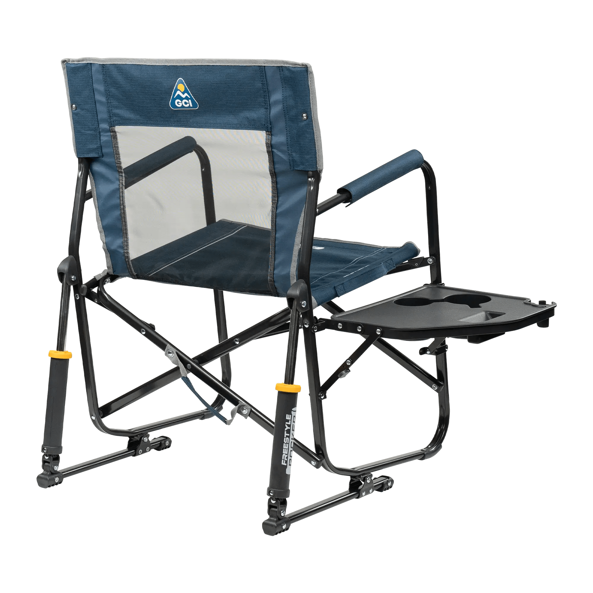 GCI Freestyle Rocker Chair with Side Table - Blue - Imex RV And Auto Parts