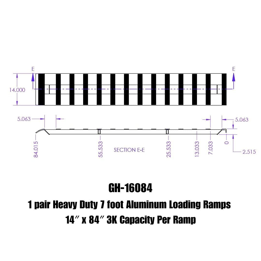 GEN-Y Hitch Aluminum Ramp GH-16084 – Heavy-Duty Silver Aluminum Loading Ramp for Durable Performance - Imex RV And Auto Parts