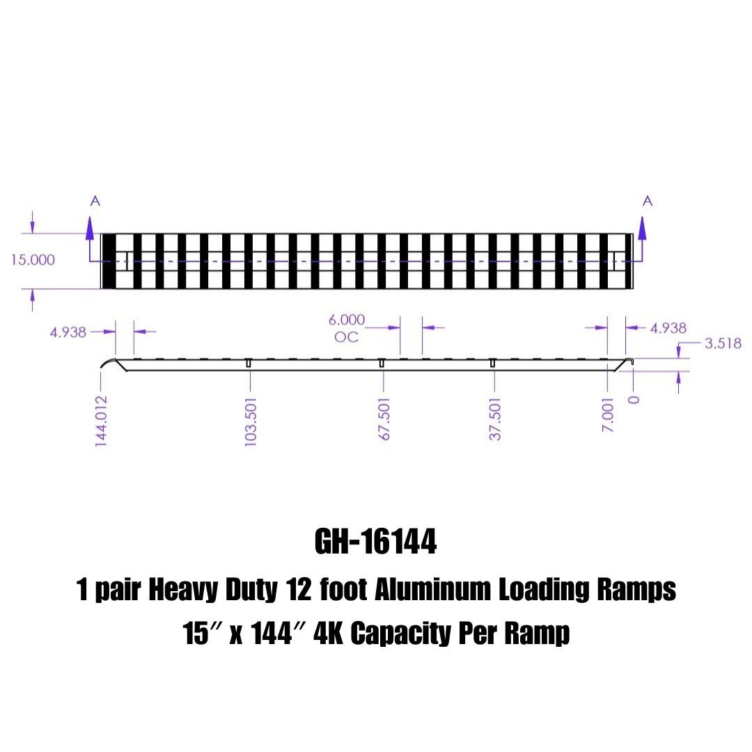 GEN-Y Hitch Aluminum Ramp GH-16144 for Heavy-Duty Vehicle Loading and Access - Imex RV And Auto Parts