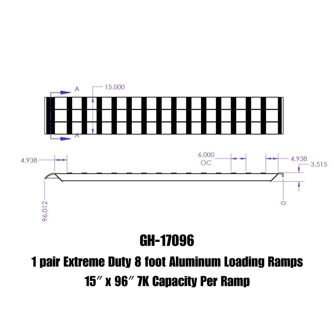 GEN-Y Hitch Aluminum Ramp GH-17096 for Heavy-Duty Vehicle Loading and Transportation - Imex RV And Auto Parts