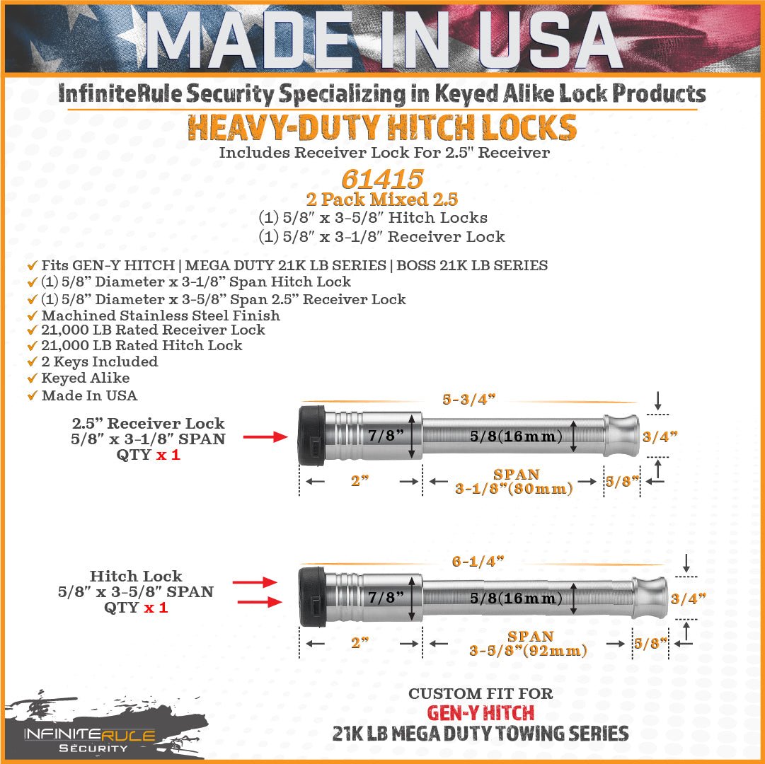 GEN-Y Hitch GH-103909 InfiniteRule Security Lock for Trailer Hitch Pins - Imex RV And Auto Parts