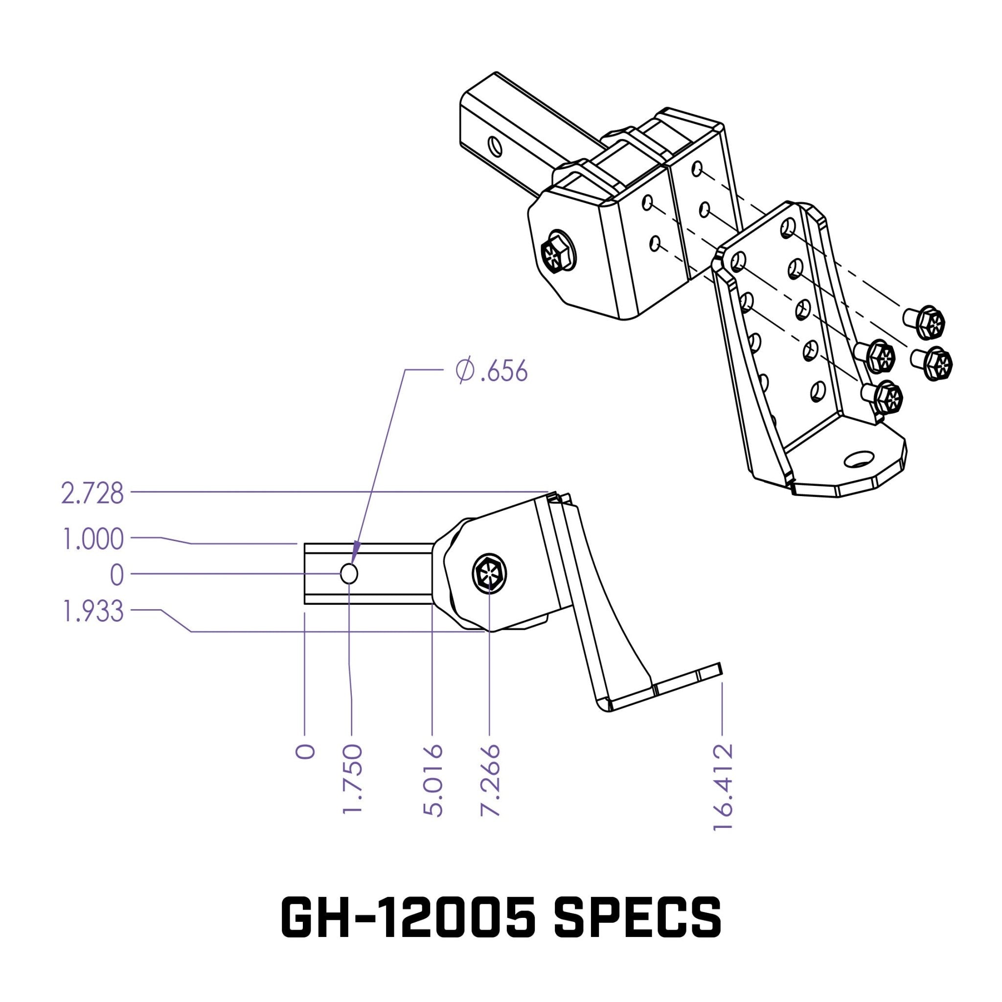 GEN-Y Hitch GH-12005 Ball Mount with 6-Inch Drop and 2-Inch Shank Size - Imex RV And Auto Parts