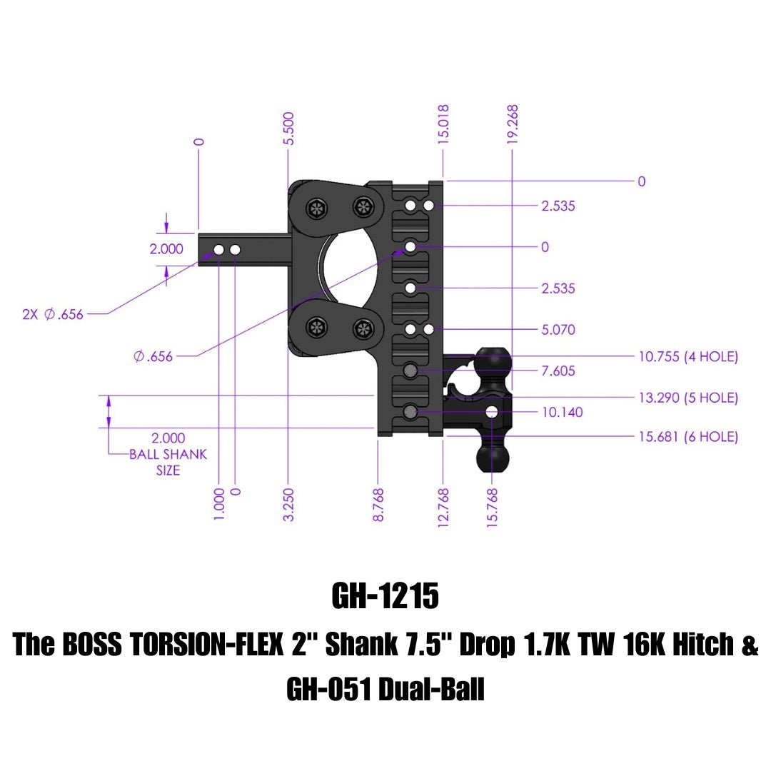 GEN-Y Hitch GH-1215 Drop Hitch with Torsion-Flex Technology for Heavy-Duty Towing - Imex RV And Auto Parts