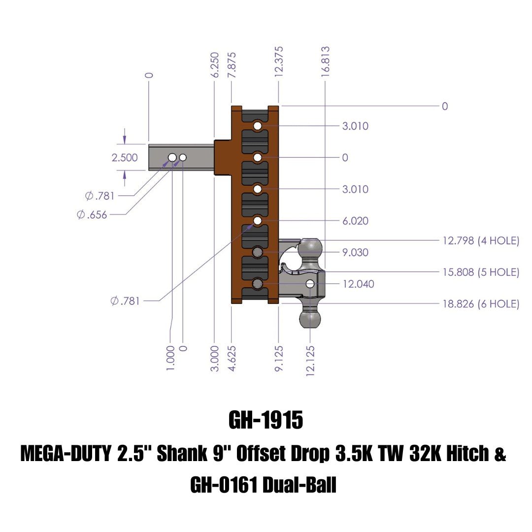 GEN-Y Hitch GH-1915 Mega-Duty Adjustable Drop Hitch - 32,000 lb Towing Capacity - Imex RV And Auto Parts
