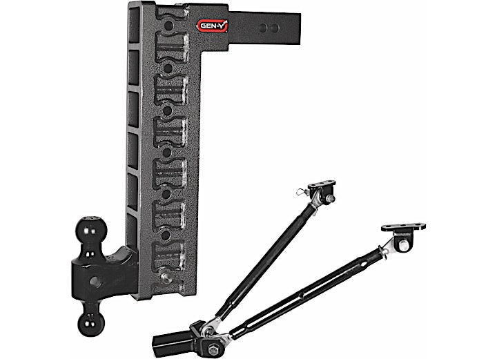 Gen - Y Hitch Megaduty Series 2.5 - Inch Shank with 18 - Inch Drop and 21K Capacity Versaball and Stabilizer Kit - GH - 617 - Imex RV And Auto Parts